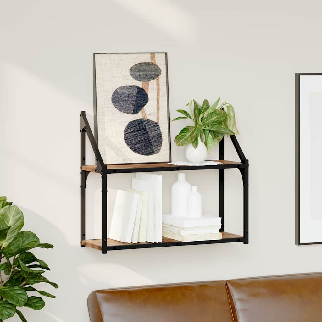 Væghylde med hylde Gammelt træ 60 x 21 x 51 cm Konstrueret træ