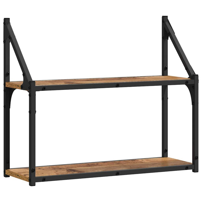 Væghylde med hylde Gammelt træ 60 x 21 x 51 cm Konstrueret træ