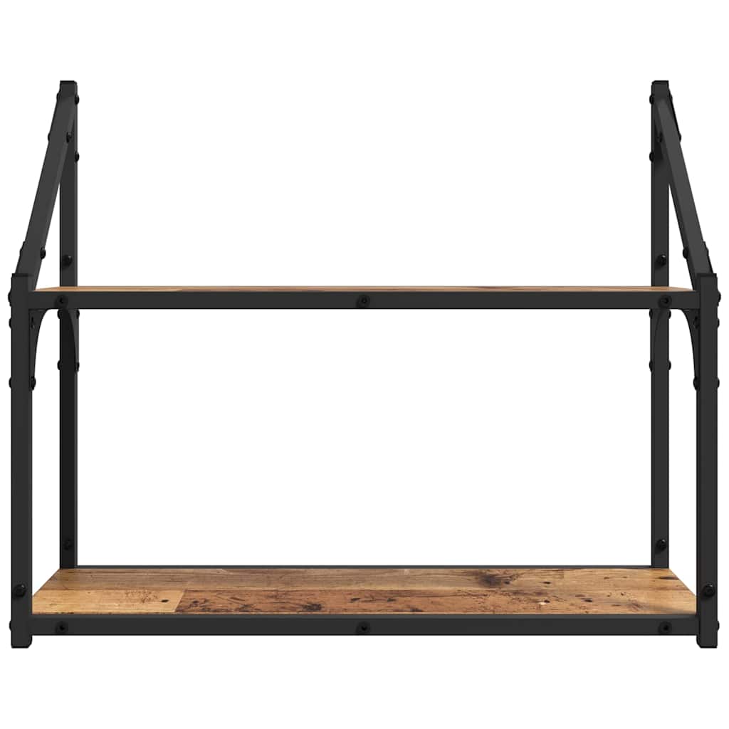 Væghylde med hylde Gammelt træ 60 x 21 x 51 cm Konstrueret træ