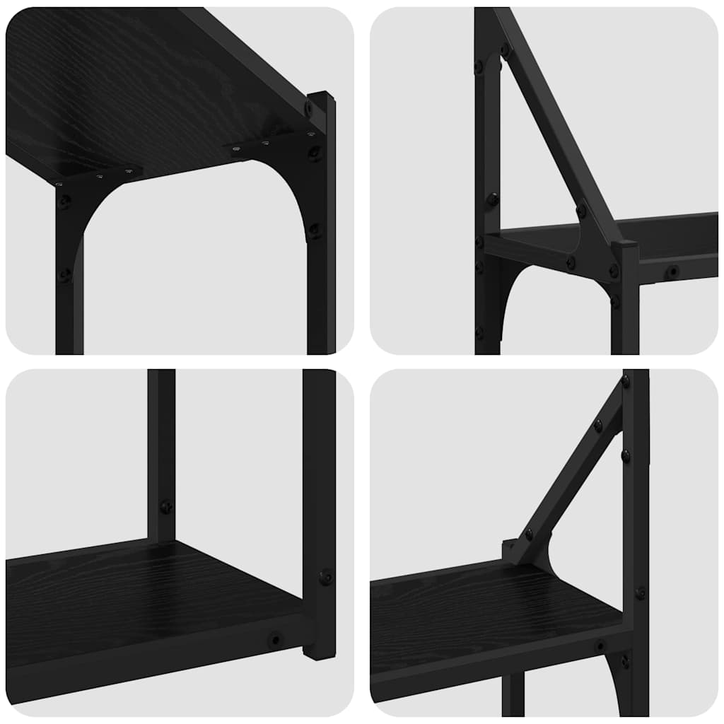 Væghylde med hylde Sort eg 60 x 21 x 51 cm Konstrueret træ