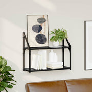 Væghylde med hylde Sort eg 60 x 21 x 51 cm Konstrueret træ