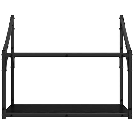 Væghylde Vægmonteret Sort eg 60 x 21 x 51 cm Konstrueret træ