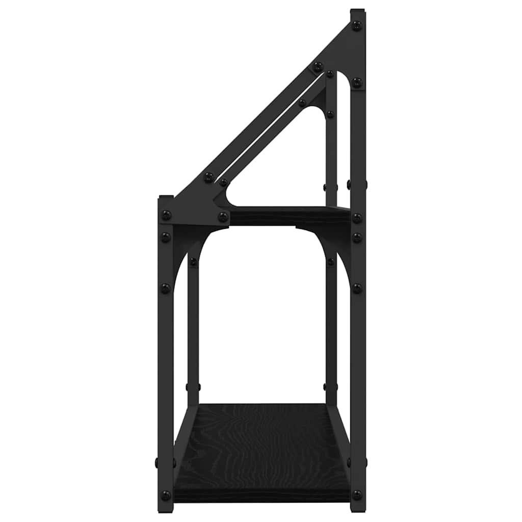 Væghylde med hylde Sort eg 60 x 21 x 51 cm Konstrueret træ