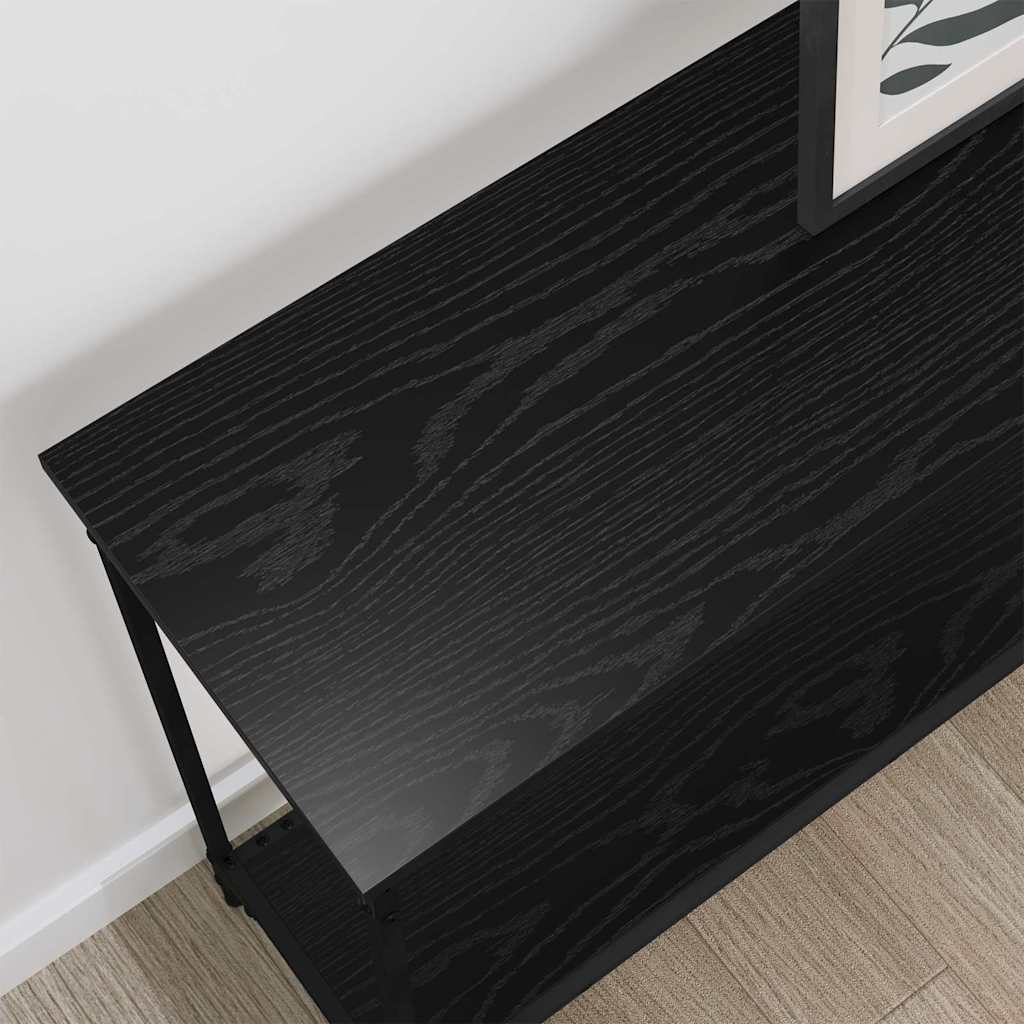 Konsolbord med hylde Sort eg 101 x 30.5 x 75 cm Konstrueret træ