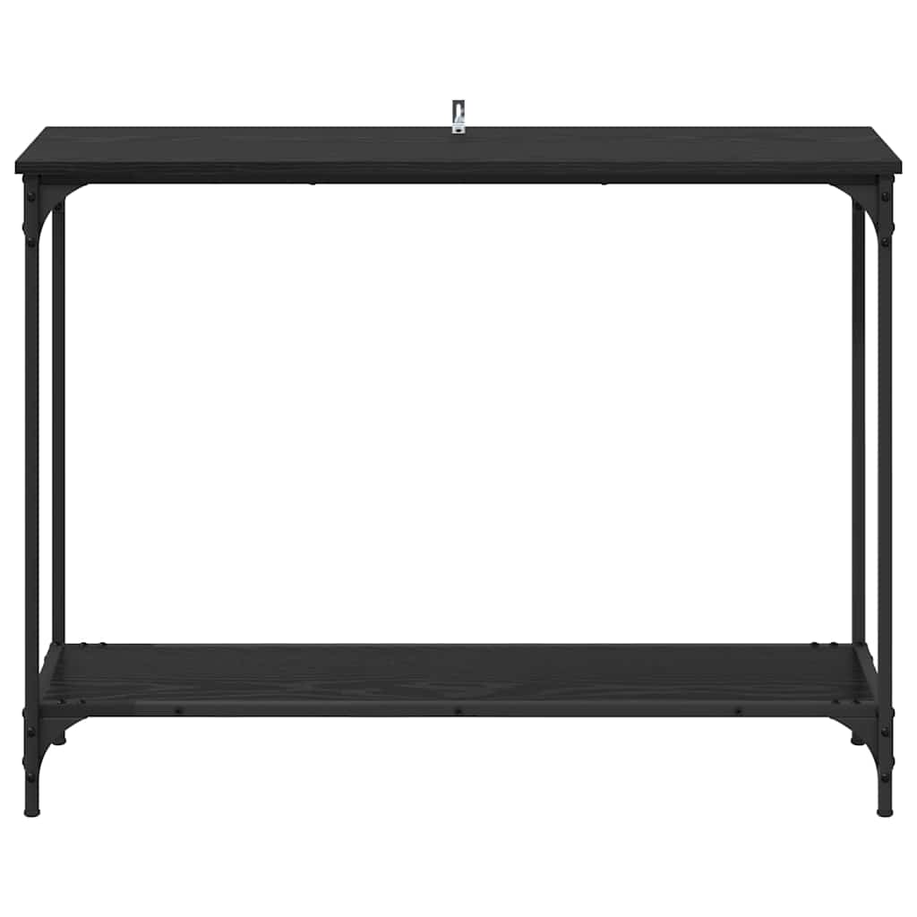 Konsolbord med hylde Sort eg 101 x 30.5 x 75 cm Konstrueret træ