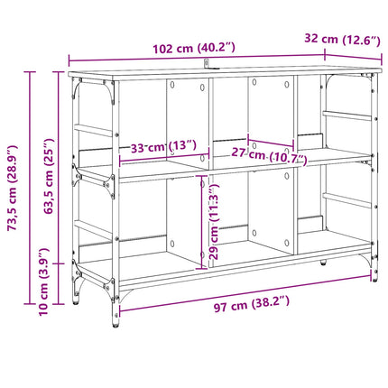 Sideboard Sort eg 102 x 32 x 73,5 cm