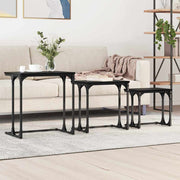 Nesting Kaffebord 3 pcs Sort eg Konstrueret træ