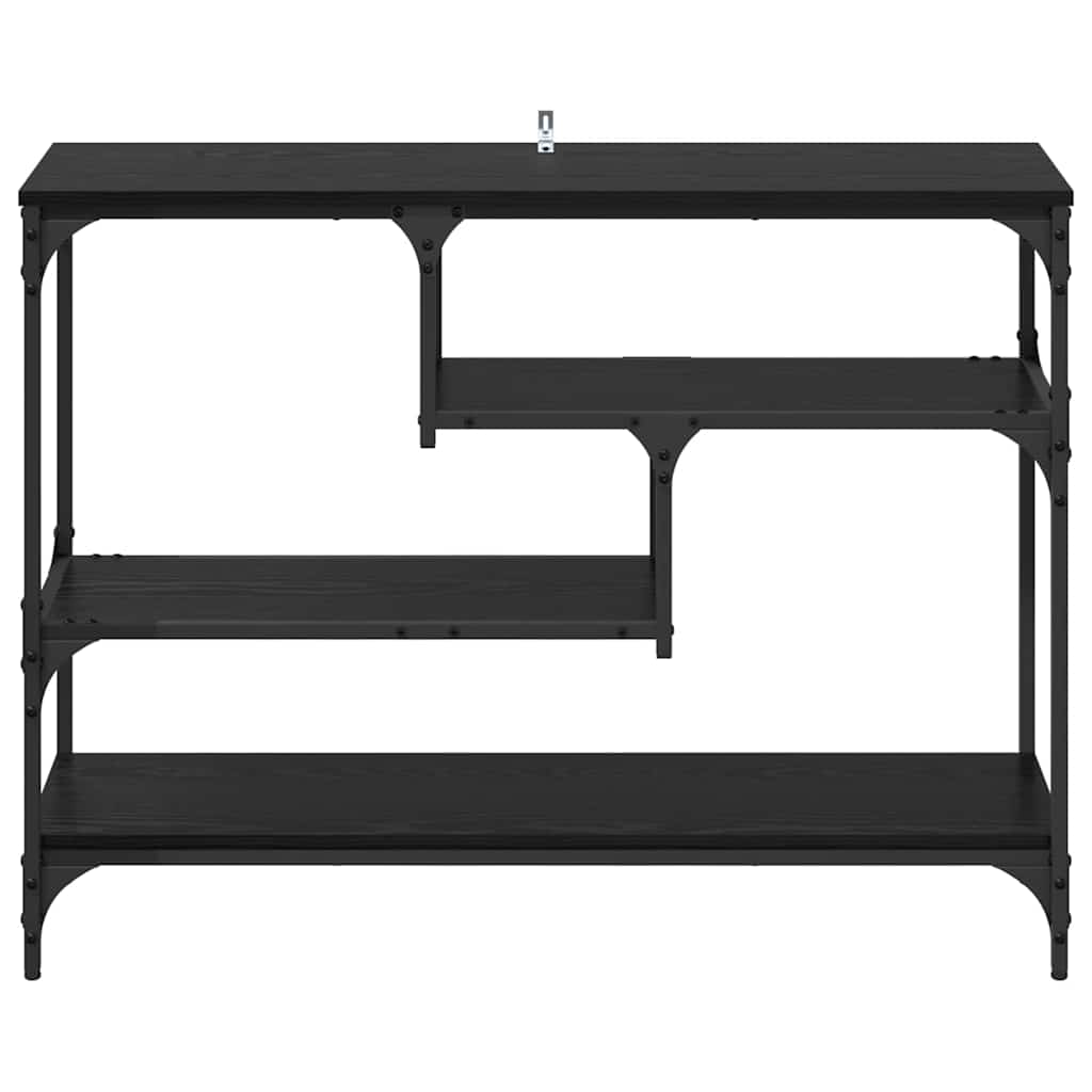 Konsolbord med hylde Sort eg 100 x 30 x 75 cm Konstrueret træ