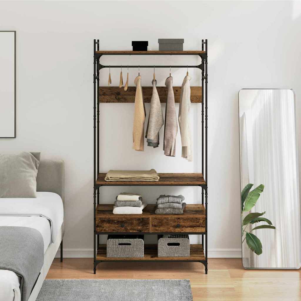 vidaXL Garderobeskab - Gammelt træ - 89x39x184.5 cm
