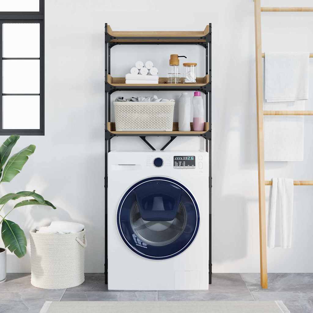 Vaskemaskinehylde med hylde 67 x 25 x 163 cm Konstrueret træ