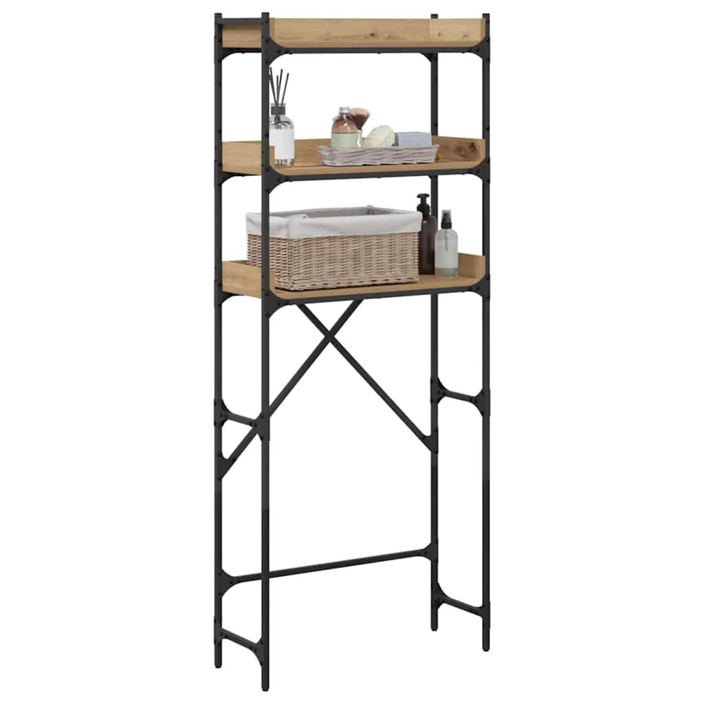 Vaskemaskinehylde med hylde 67 x 25 x 163 cm Konstrueret træ