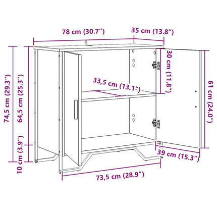 Sideboard Sort eg 78 x 35 x 74.5 cm