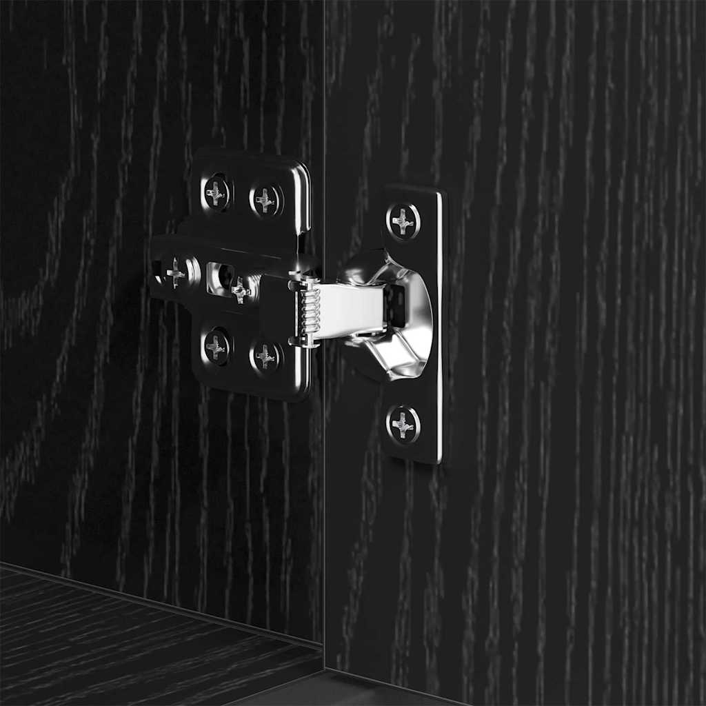 Badeværelsesmøbel sæt med hylde Sort eg 35 x 37,5 x 100 cm