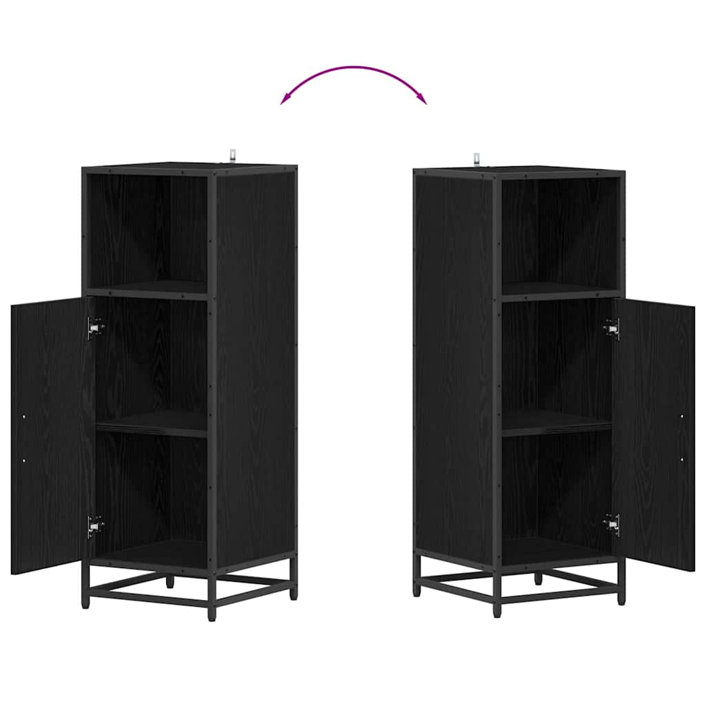 Badeværelsesmøbel sæt med hylde Sort eg 35 x 37,5 x 100 cm