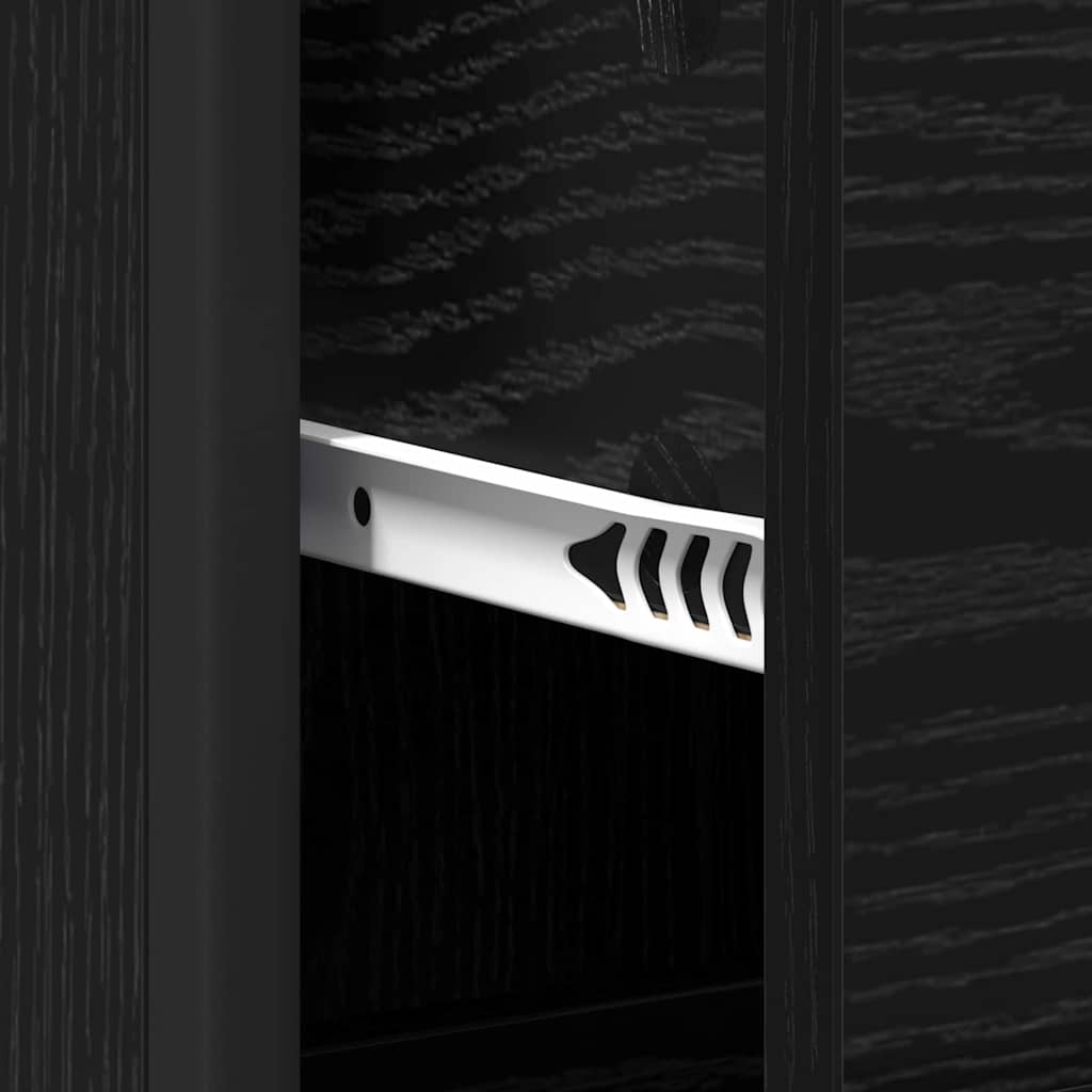 Badeværelsesmøbel sæt med skuffe Sort eg 35 x 37,5 x 166 cm