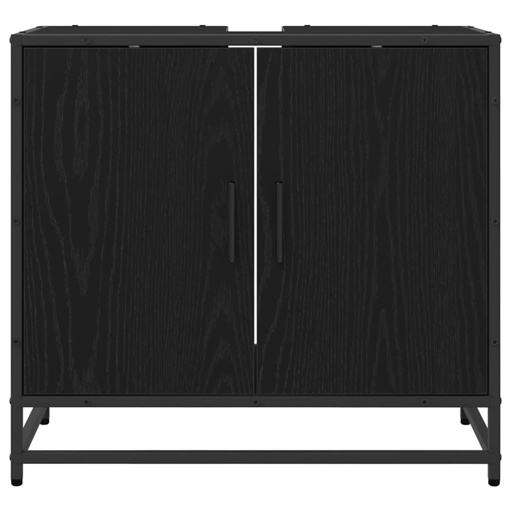 Badeværelsesskabsunder Sort eg 65 x 33 x 60 cm Konstrueret træ