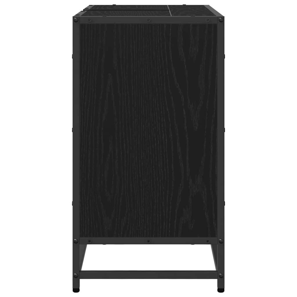 Badeværelsesskabsunder Sort eg 65 x 33 x 60 cm Konstrueret træ