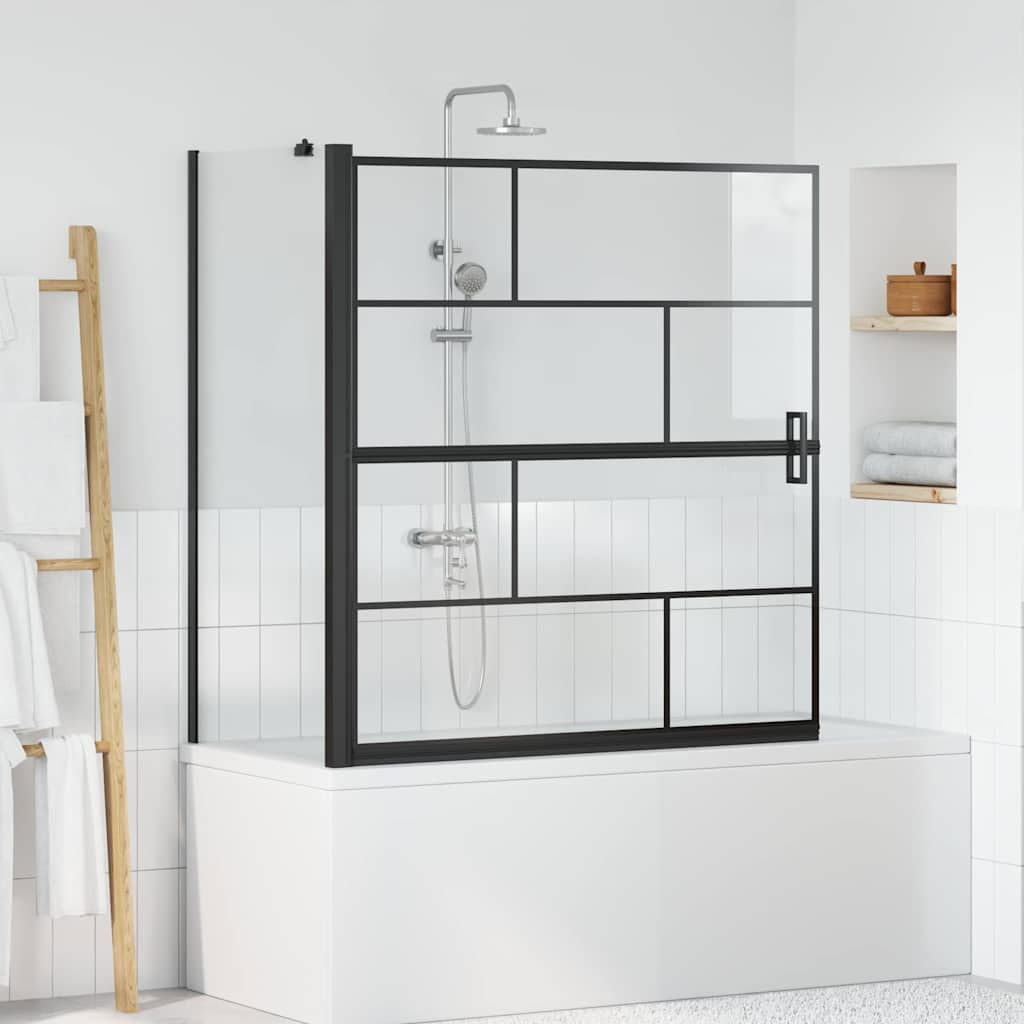 Bade Bruse skærm Sort og Gennemsigtig 116 x 68 x 128 cm
