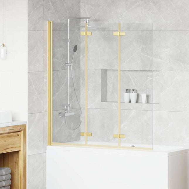 Bruser Indhegning Guld 130 x 138 cm ESG Glas og Aluminium