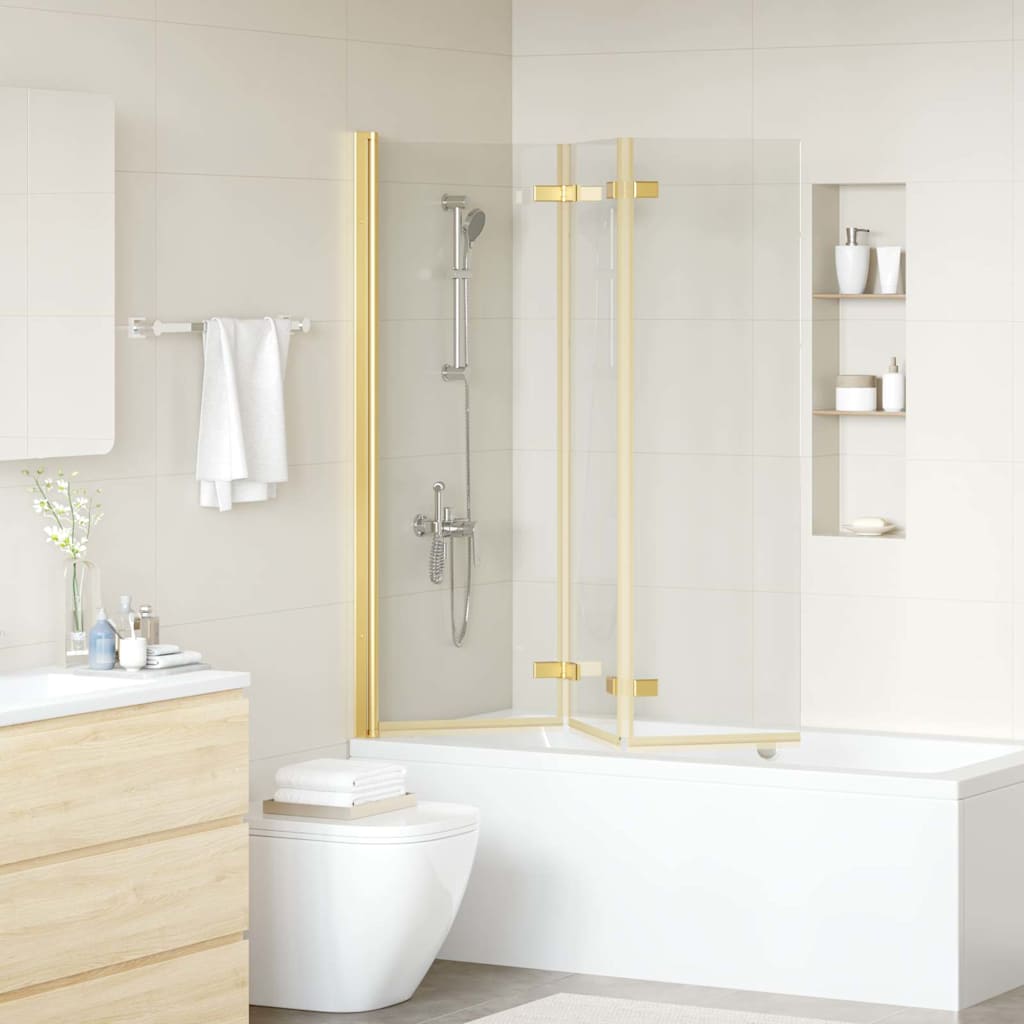 Bruser Indhegning Guld 130 x 138 cm ESG Glas og Aluminium