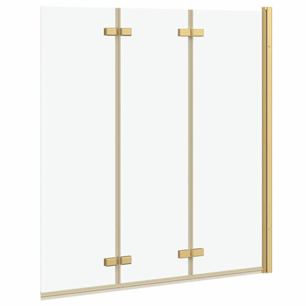 Foldbar Bruseafskærmning Guld 130 x 138 cm