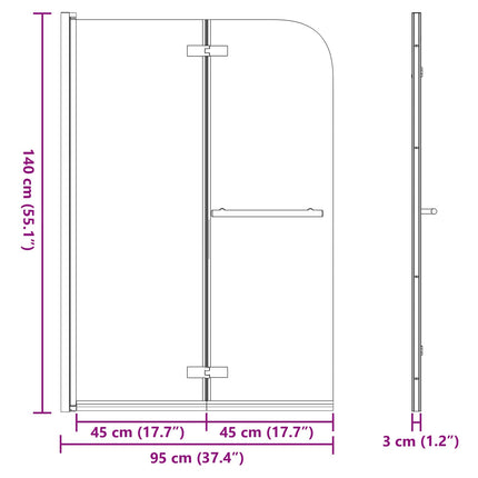Bruser Indhegning Guld 95 x 140 cm ESG Glas og Aluminium