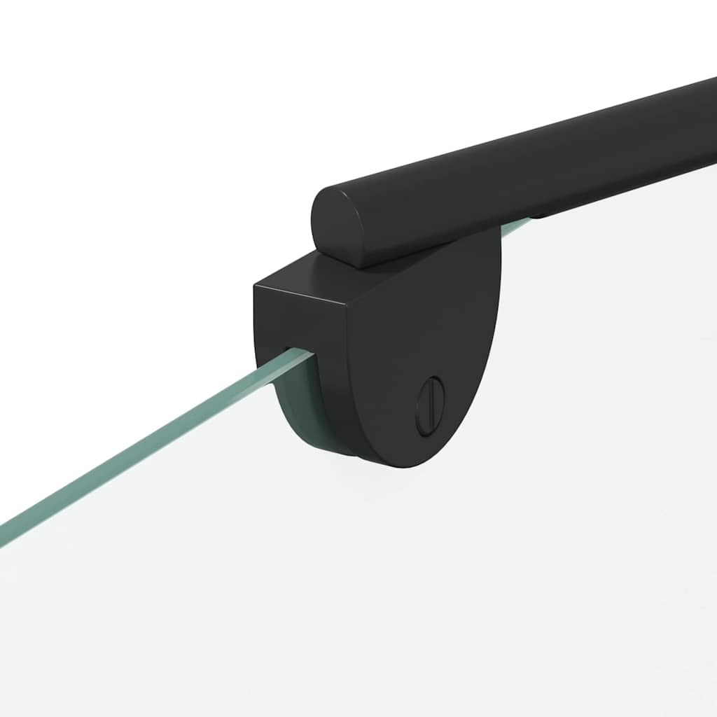 Badafskærmning Sort 120 x 67 x 129 cm Hærdet Glas og Aluminium