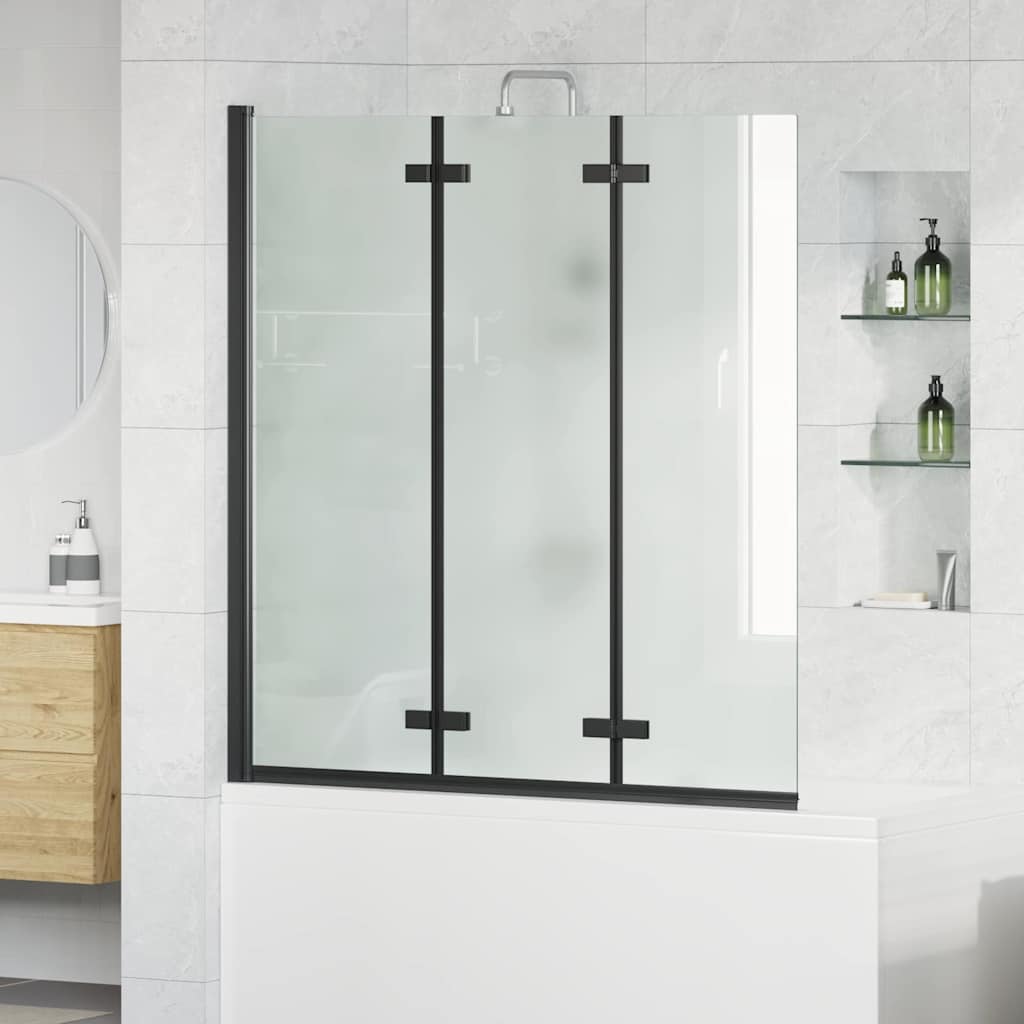Bruser Indhegning Sort 130 x 138 cm ESG Glas og Aluminium