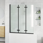 Bruser Indhegning Sort 130 x 138 cm ESG Glas og Aluminium