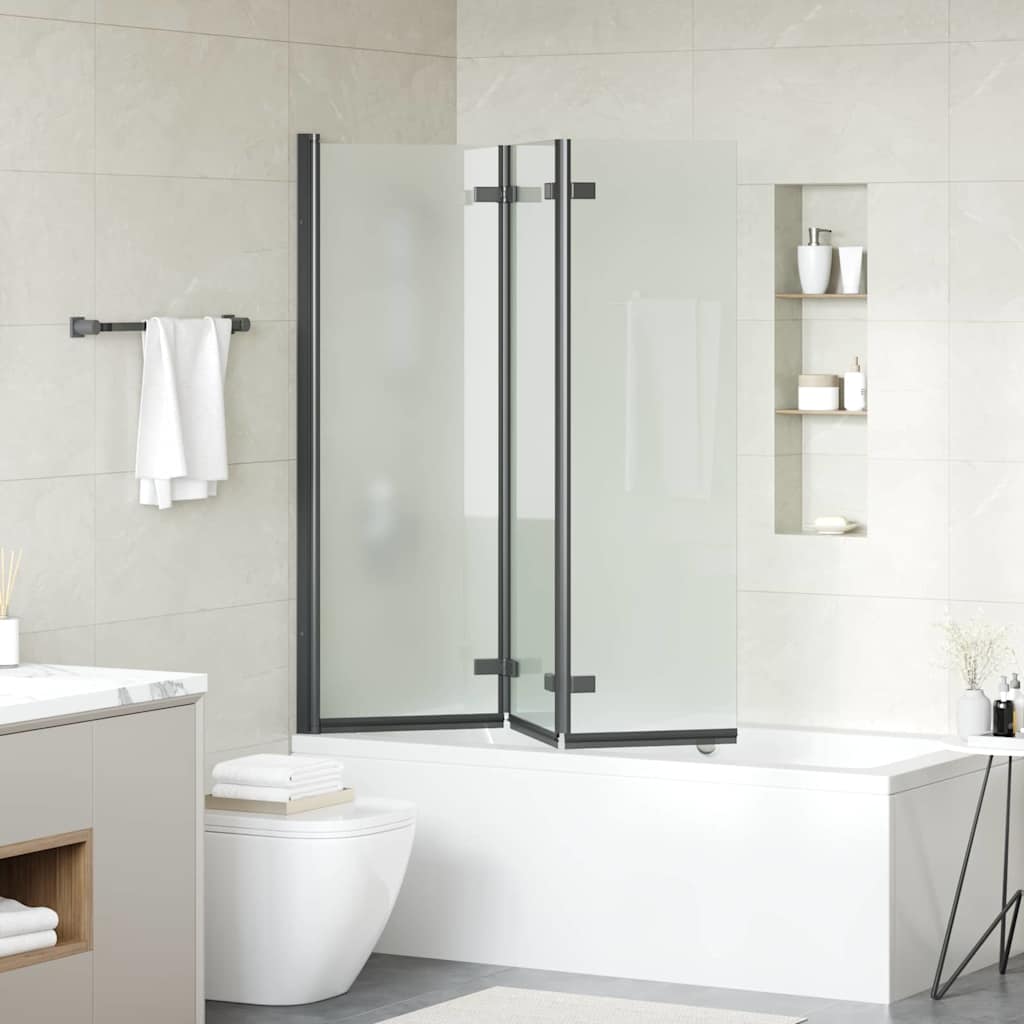 Bruser Indhegning Sort 130 x 138 cm ESG Glas og Aluminium