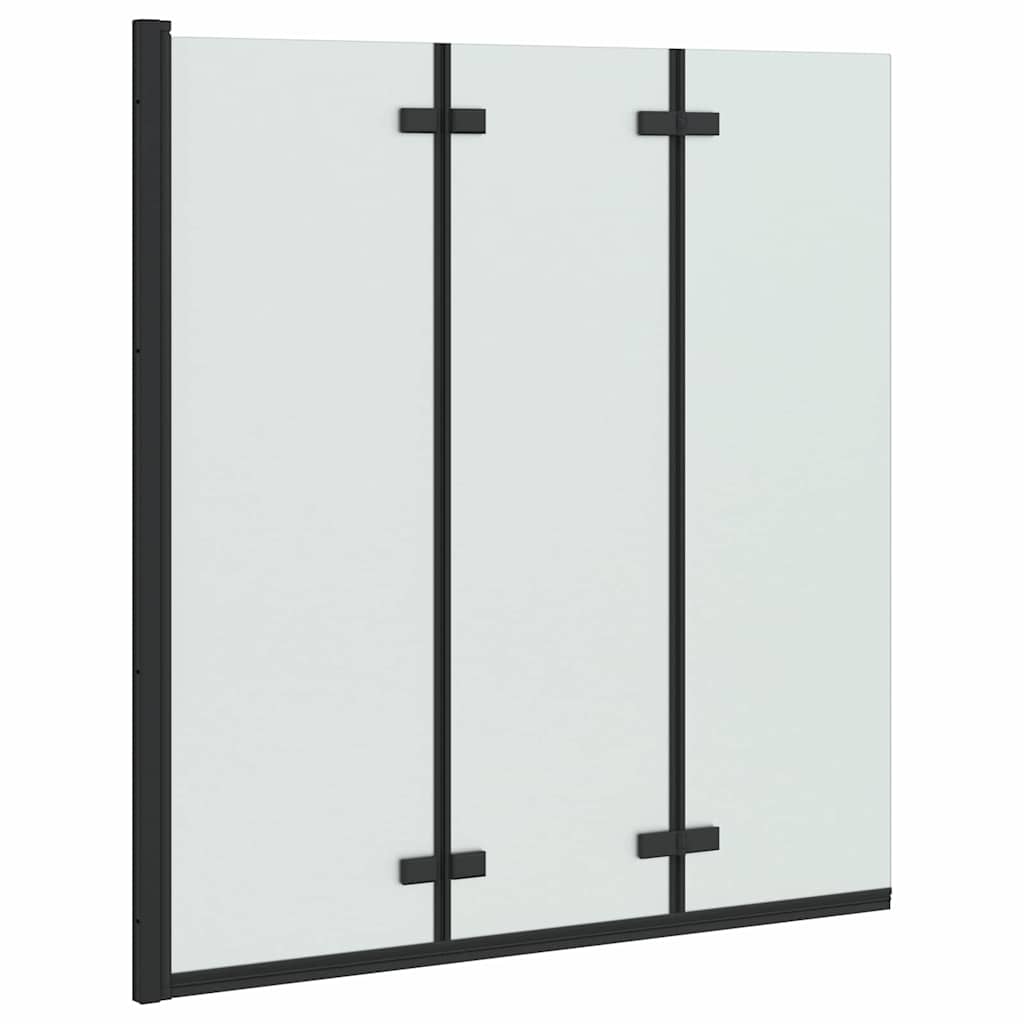 Bruser Indhegning Sort 130 x 138 cm ESG Glas og Aluminium