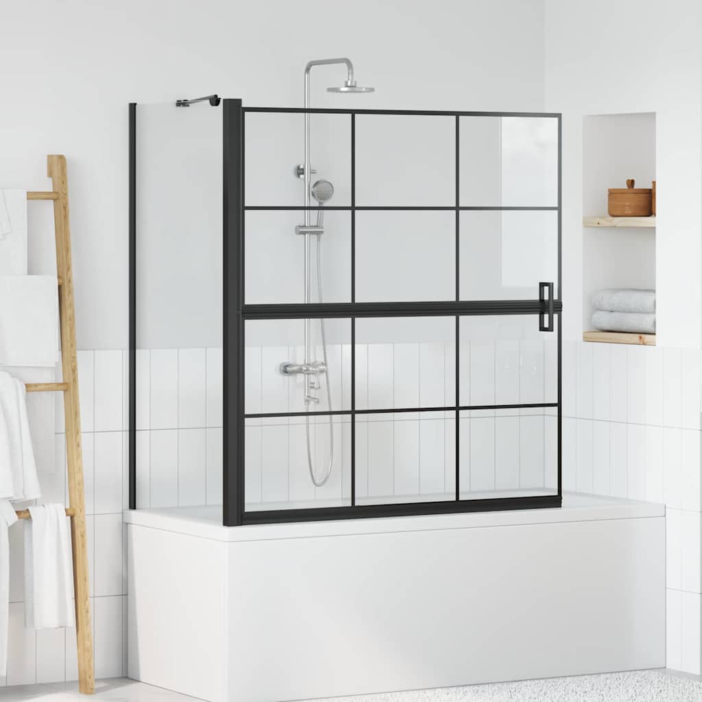 Bade Bruse skærm Sort og Gennemsigtig 116 x 68 x 128 cm