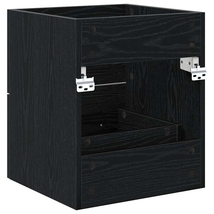 Vaskeskab med skuffe Sort eg 38,5 x 41 x 48 cm Konstrueret træ