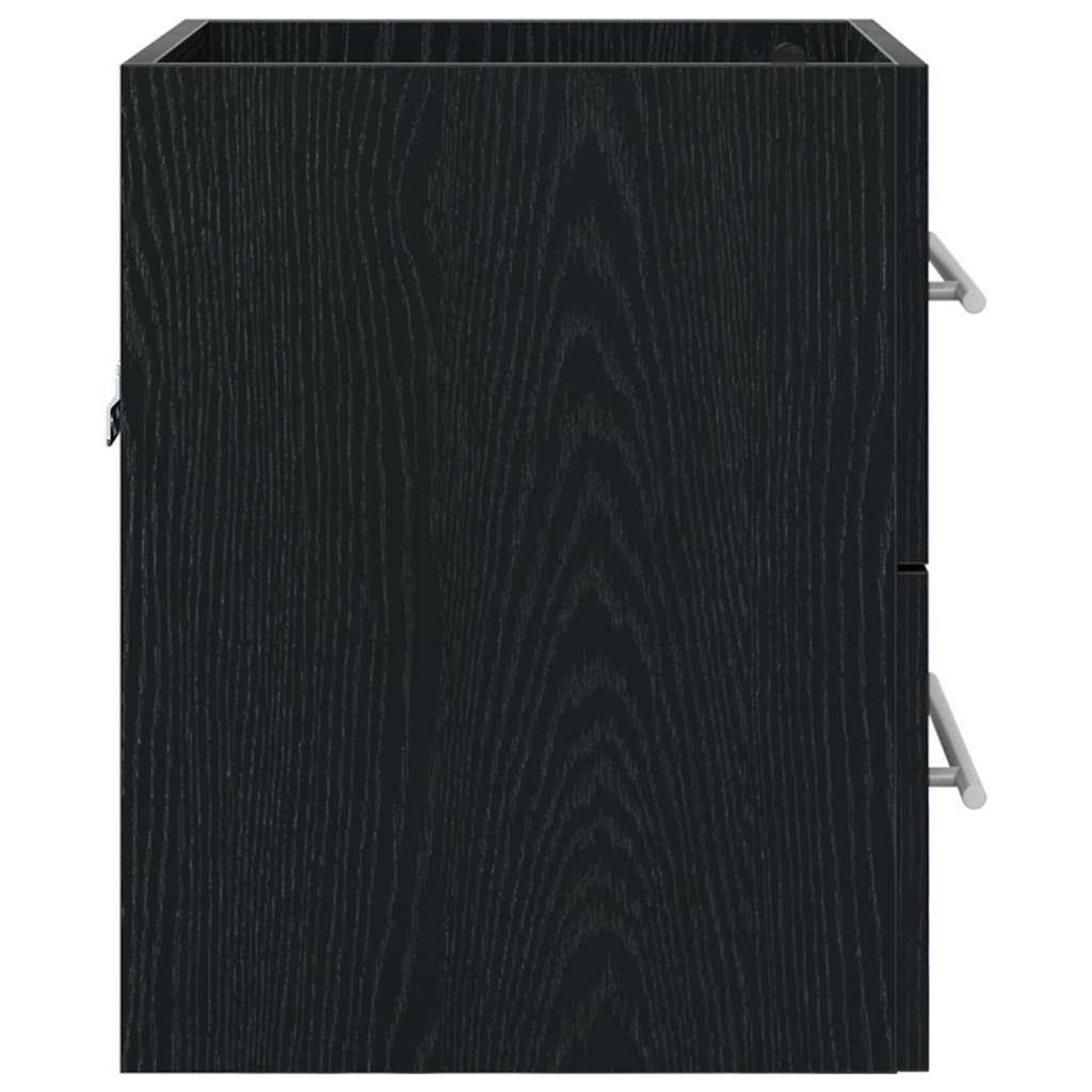 Vaskeskab med skuffe Sort eg 38,5 x 41 x 48 cm Konstrueret træ