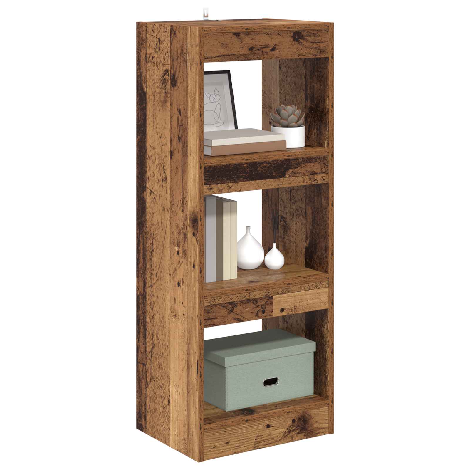 Bogskab Gammelt træ 40 x 30 x 103 cm Konstrueret træ billede