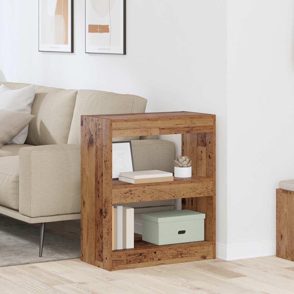 Bogskab Gammelt træ 60 x 30 x 72 cm Konstrueret træ billede