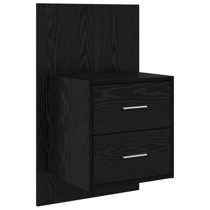 Vægmonteret natbord 2 stk. Sort eg 48,5 x 32,5 x 80 cm