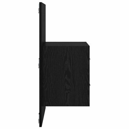 Vægmonteret natbord 2 stk. Sort eg 48,5 x 32,5 x 80 cm