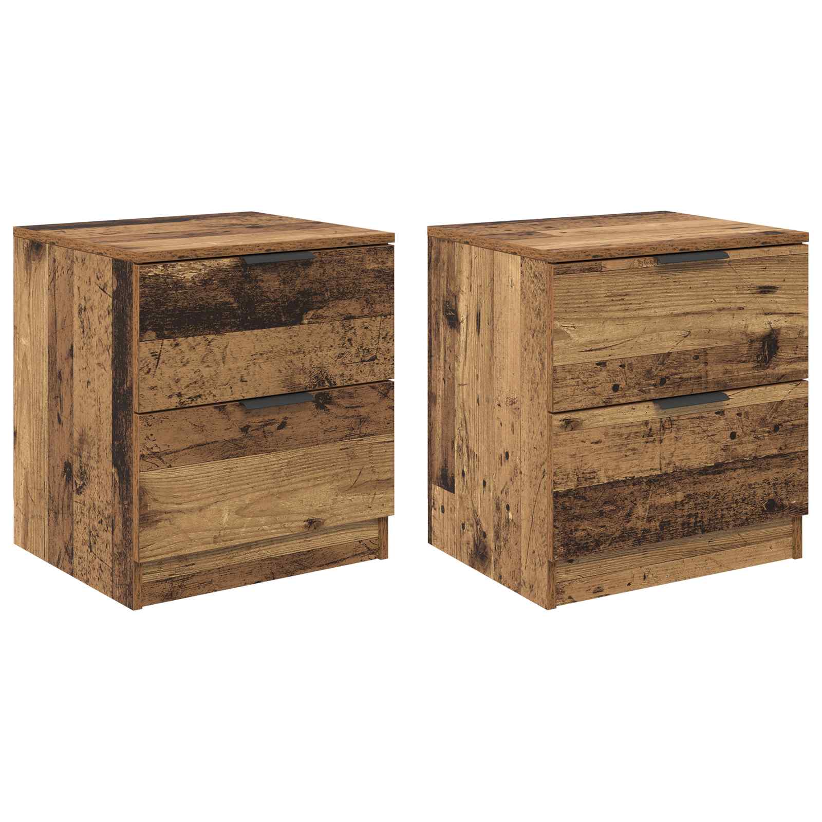 Natskab 2 pcs Gammelt træ 45 x 39 x 50cm Konstrueret træ