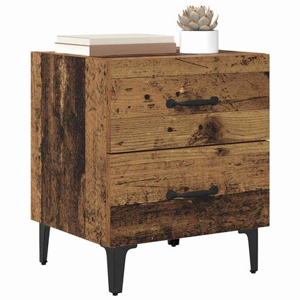 Sengeskab 2 stk. Gammelt træ 40 x 35 x 47,5 cm Konstrueret træ