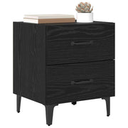 Sengeskab med skuffe Sort eg 40 x 35 x 47,5 cm Konstrueret træ