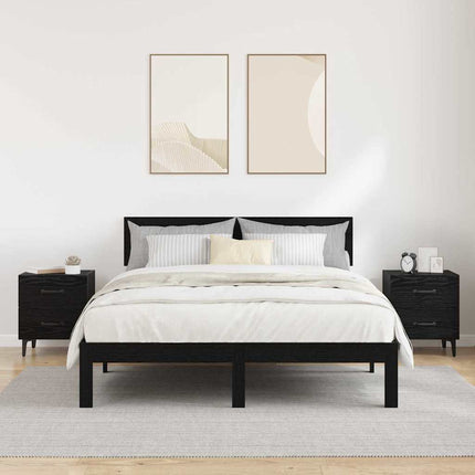 Sengeskab 2 stk. Sort eg 40 x 35 x 47,5 cm Konstrueret træ