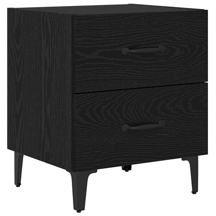 Sengeskab 2 stk. Sort eg 40 x 35 x 47,5 cm Konstrueret træ
