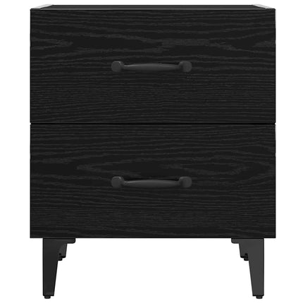 Sengeskab 2 stk. Sort eg 40 x 35 x 47,5 cm Konstrueret træ