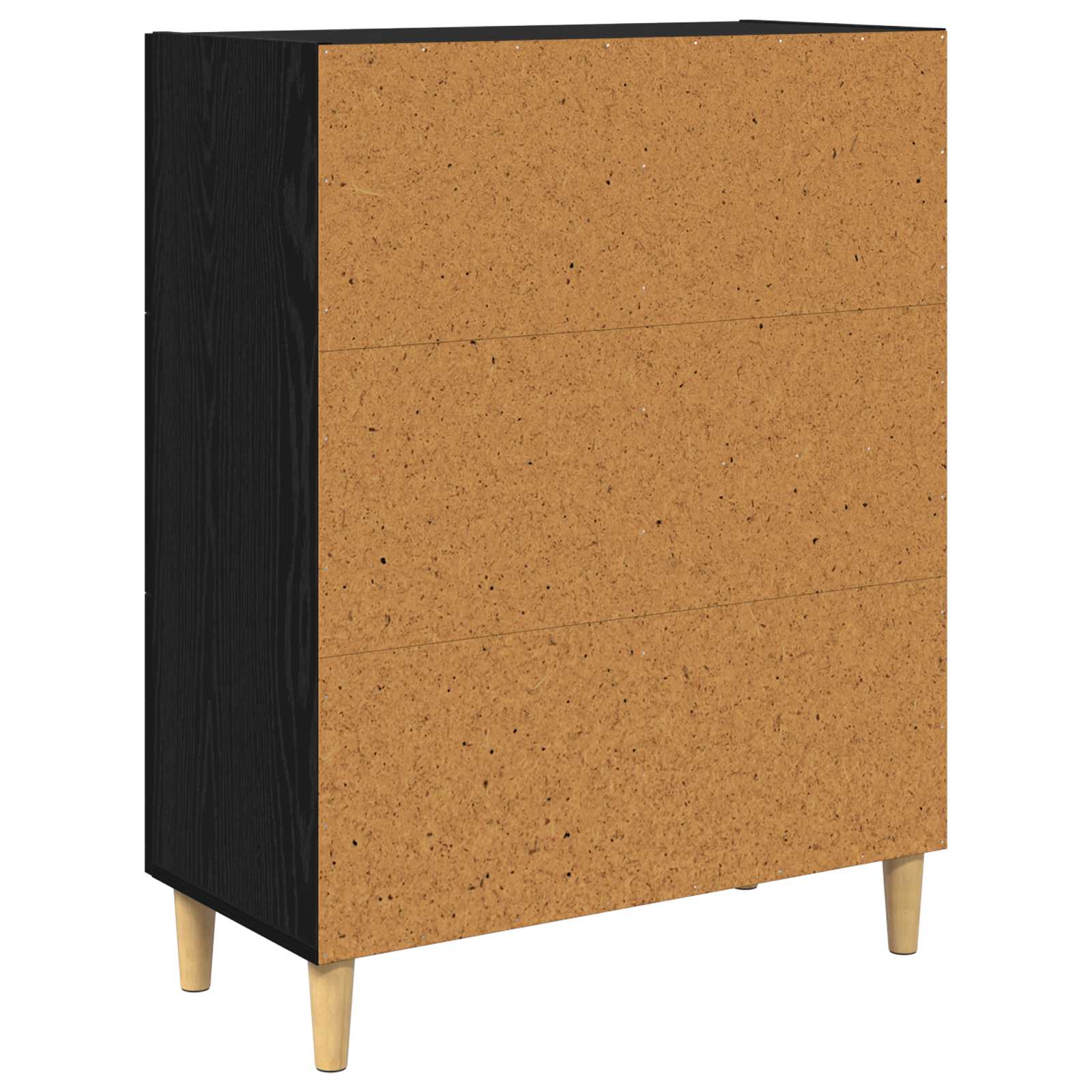 Sideboard med skuffe Sort eg 34 x 69,5 x 90 cm Konstrueret træ