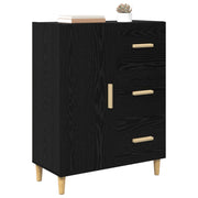 Sideboard med skuffe Sort eg 34 x 69,5 x 90 cm Konstrueret træ