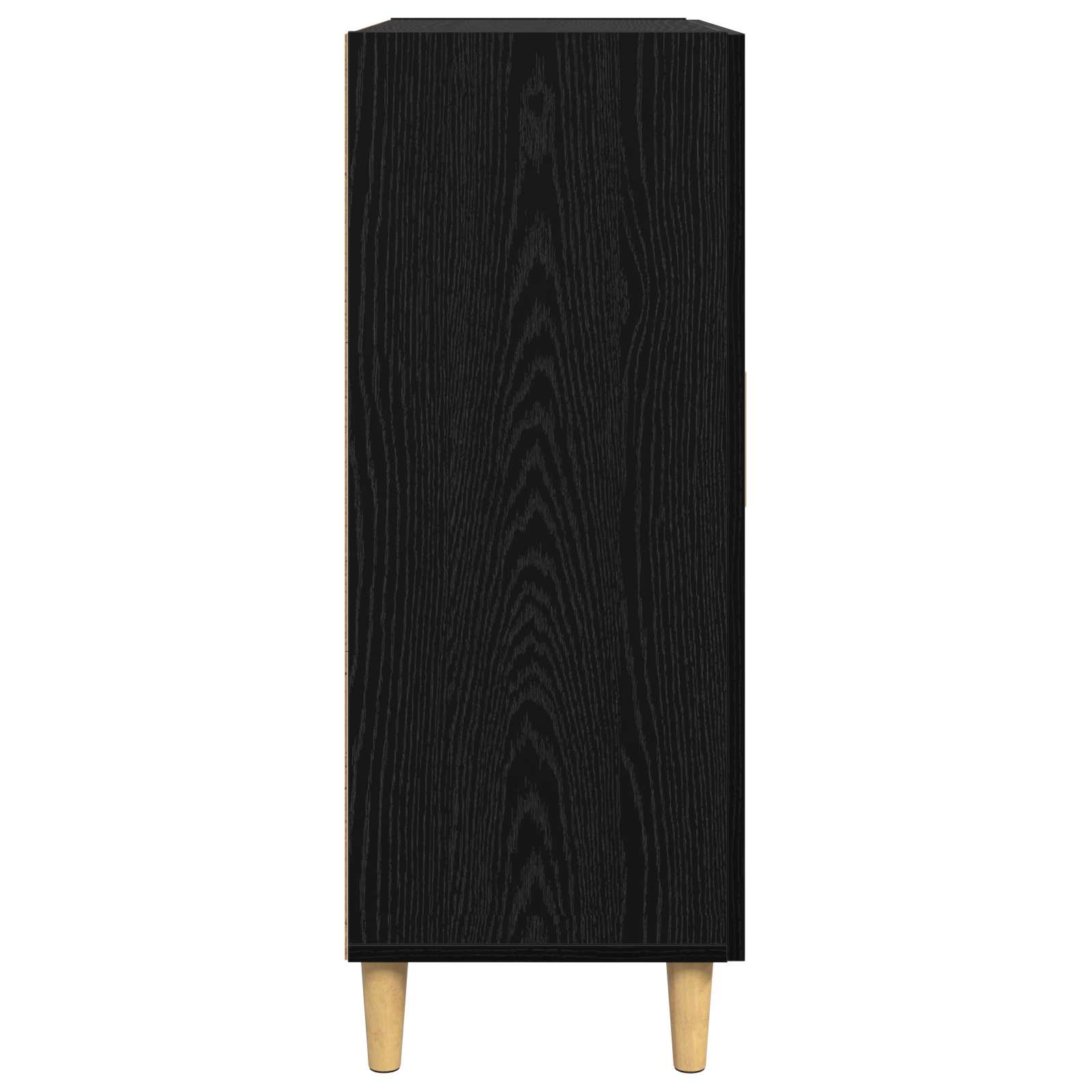 Sideboard med skuffe Sort eg 34 x 69,5 x 90 cm Konstrueret træ