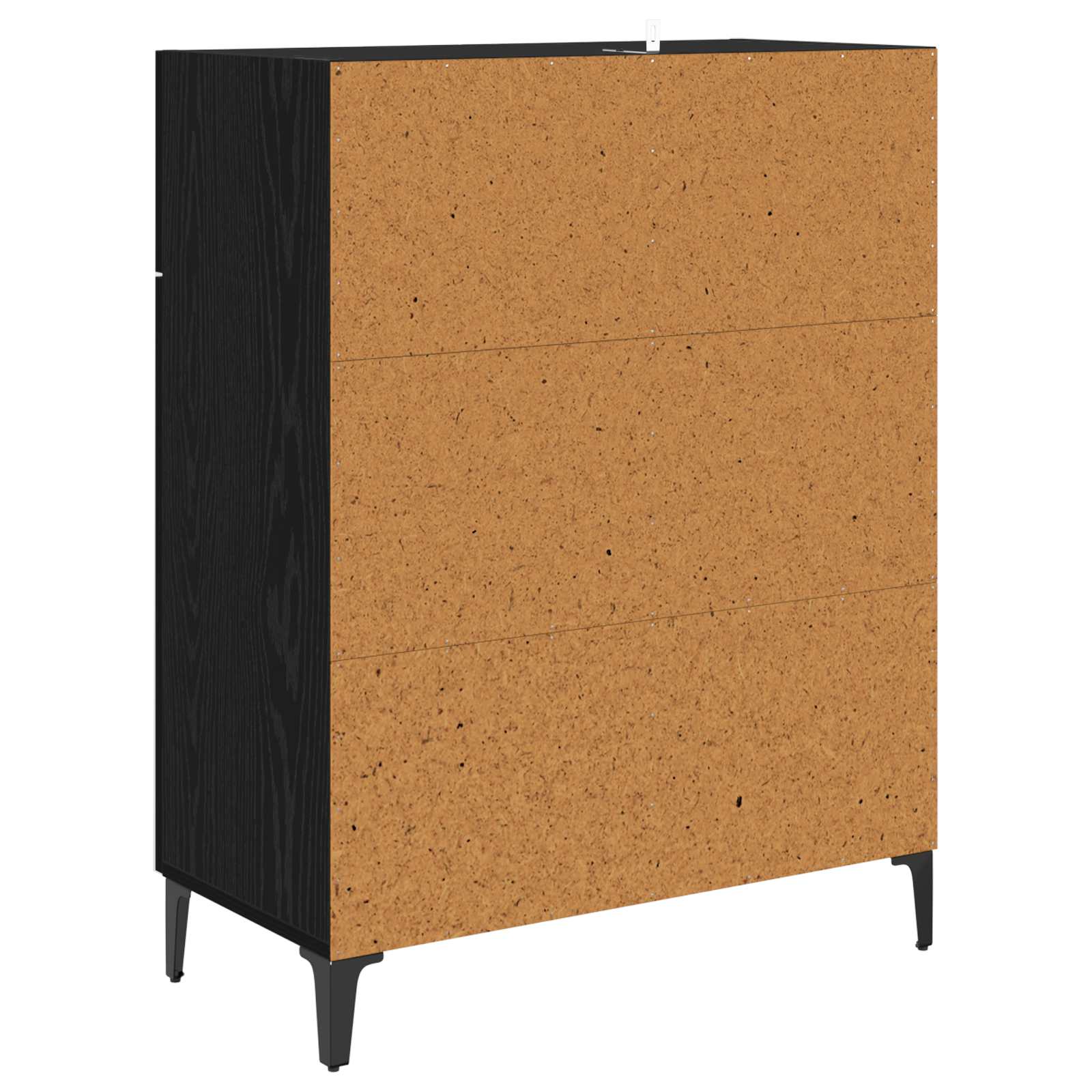 Sideboard med skuffe Sort eg 69,5 x 34 x 90 cm Konstrueret træ