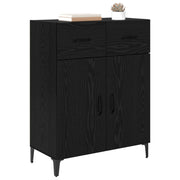 Sideboard med skuffe Sort eg 69,5 x 34 x 90 cm Konstrueret træ