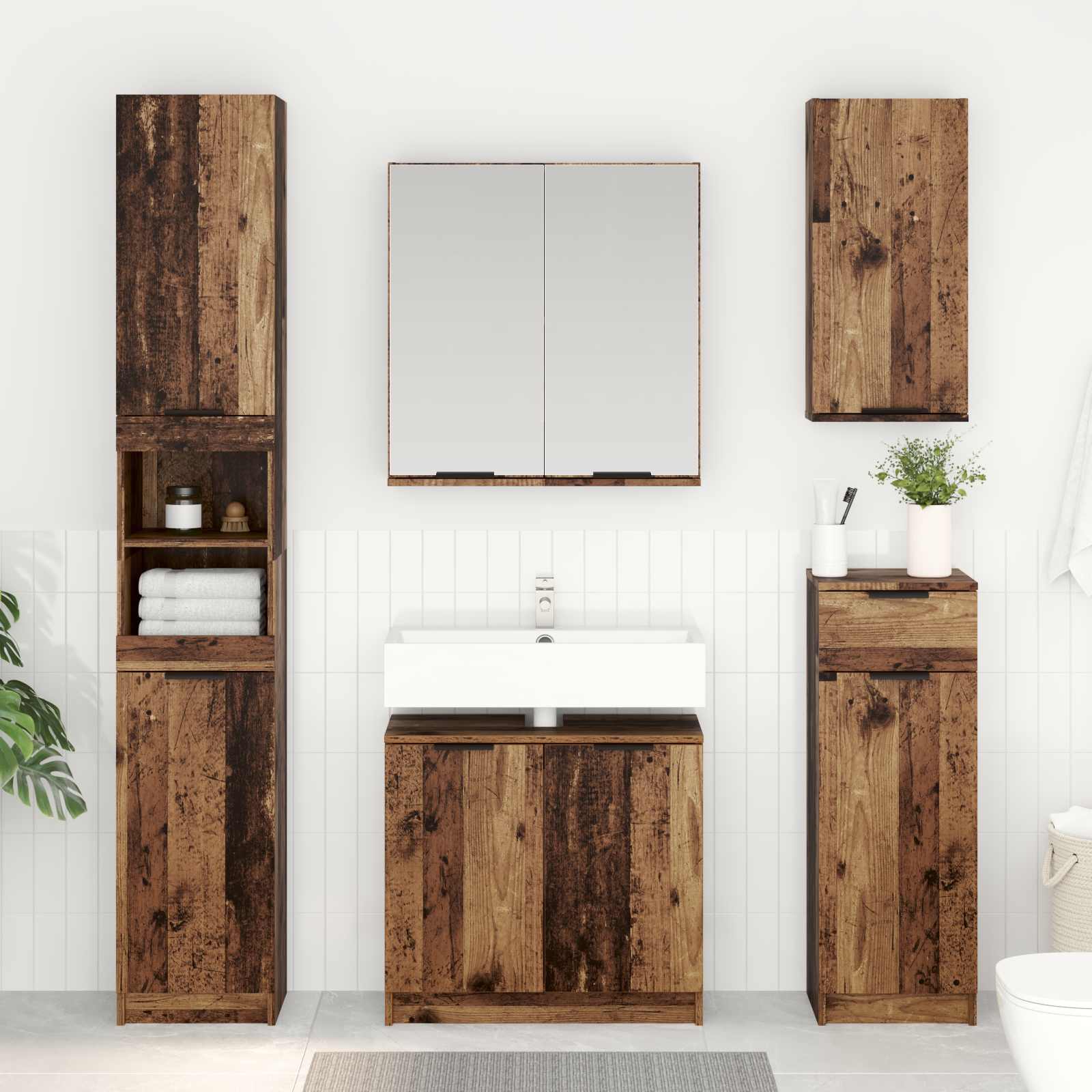 Badeværelsesskab Gammelt træ 64,5 x 33,5 x 59 cm billede